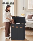 47 6 Gallon 180 L Laundry Hamper 3-compartment Laundry Basket Sorter W  Lid