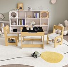 Kids Nursery Furniture 3in1 Study Table   Chairs W blackboard Top Mdf Durable Us