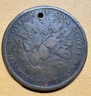 1856 Nova Scotia Half Penny Token Holed Old Foreign World Canada Coin