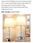 Set Of 2 Silver Table Lamps With 2 Usb Charging Ports  14 5    Tall Crystal Modern