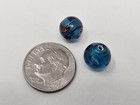 50 Pcs Vtg Transparent Blue Swirled Lampwork Glass Jewelry Beads 9mm Round