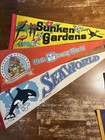 Several Vintage Pennants From Vacation Travel 70s