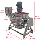 Commercial Tiltable Cooking Jacketed Kettle W  Scraper 26 5gal 100l 220v 3phase