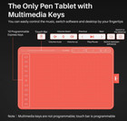 Huion Hs611 Graphics Drawing Pen Tablet Space Red With Battery Free Stylus