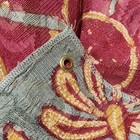 Scalamandre Spice Island Hand Batik 100  Silk Red Gold Grey Sample 44 5x29
