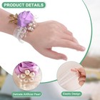 6-pack Wrist Corsage Bracelets  Artificial Wrist Corsages Band  light Purple 