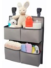 Diaper Organizer For Crib  Playpen  Bassinet - Holds 80  Diapers  4 Pockets  Gra
