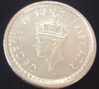 British India  1 Re  Ke George Vi  1945  Calcutta  Xf  Silver   500  Coin 