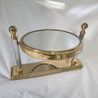 Vtg 2-sided Vanity Mirror Pivotal Table Gold   Silver Toned Italian-style Design