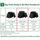 6 Pack 1 5 x12 x12  Acoustic Foam Panels Soundproof Egg Crate Studio Wedges Fire
