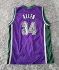 Vintage Ray Allen Milwaukee Bucks Nike Jersey Swingman Nba Sewn Purple Youth M