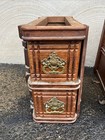 Antique Singer Treadle Cabinet 4 Drawers W  2 Frames Oak Grid Front Left   Right