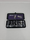 Vintage 8pc 3 8 Drive Sae Universal Joint Socket Set In 3 8 - 3 4  In Metal Case