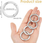 4 Silver Metal O Ring For Purse Strap - 1 Inch Round Spring Ring Clasp For Hand