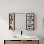 41 3  Wall Mounted Bathroom Mirror Cabinet With Storage   Glass Shelves