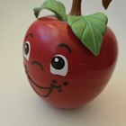 Vintage 1972 Fisher-price Happy Apple Long Stem Weighted Bell Chime Toy