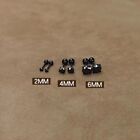 Womens Round Black Cz Crystal Screw Back Earrings Surgical Steel Ear Stud 2pcs