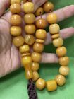 Antique Miscky Butter Scotch Yellow Amber Bakelite Islamic  Prayer 33 Beads 104g