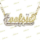 Personalized Gold Plated   2tone Double Name Plate Necklace Any Name More Option