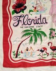 Vintage Florida    the Sunshine State    Souvenir Scarf Rayon 50s 60s  - 30 x30 