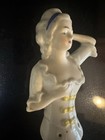 Vintage Half Doll With Yellow Bows And Ruffles Made In Germany