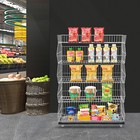 5 Tier Wire Grid Retail Display Shelf Merchandise Display Rack Stand W 4 Pulleys