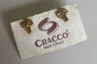 Vintage Tiny Gold Cross 18k Stud Earrings Cracco Brazil
