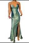 Faviana Mermaid Prom Dress Lace Up Back Crystal Rhinestone Formal Gown S M