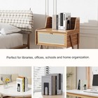 6 Pcs Heavy Duty Metal Bookends For Shelves Book Stoppers For Library Home Offic