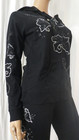 Nwt Bcbg Sz Xl  bust42  95  Cotton Black   Silver 2-tone Lily 2pc Tracksuit