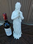 Antique 19thc French Bisque White Porcelain Joan Of Arc Saint Statue Rare