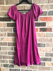 Vintage Vanity Fair Nwt Burgundy Floral 100  Nylon Short Nightgown Size Sm