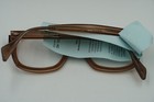 Vintage Bouton Safety Glasses In Caramel U-fit Temple Clear Plastic Lens Nib