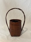 Bamboo Basket Contain Cylindrical Vase Flower Vase Pen Holder Japan Antique Vtg