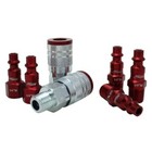 Milton   Colorfit   M-style   1 4  Npt Coupler   Plug Kit  Red  7-piece 
