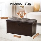 Folding Storage Ottoman Bench Coffee Leather Tufted Foot Rest 30x15x15