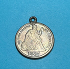 Love Token 1887 Seated Liberty Silver Dime Fic