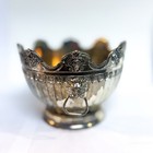 Victorian Silverplate Repousse Footed Bowl With Scalloped Rim
