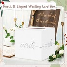 White Wedding Card Box Silver Foil Gift Card Box For Party Wedding Reception    