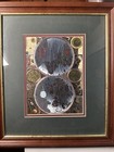 Traditional Old World Double Hemisphere Terrestrial Foil Map Framed