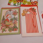 Vtg Christmas Cards   Gift Wrapping Bundle Paper Ribbon Bags Stickers Etc