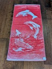 Vintage Red White Beach Towel Brazil Retro Pool Reversible Lintex Innovation