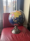 Replogle Globemaster 12  Blue World Globe Art Deco Base Vintage Globe Guc 1980s