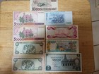 Mixed Lot 8 Different World Paper Money Banknotes Currency Foreign Cir   Unc