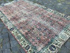 Turkish Antique Rug Bohemian Area Rug Oushak Rug Vintage Rug Handmade Wool Rug