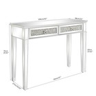 Mirrored Console Table - Crushed Diamond Glam Entryway Vanity 2 Drawer Silver