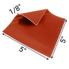 5  Square Silicone Rubber Pad High Temperature Insulation Mat 1 8  Red   Orange