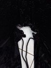 Vintage Crushed Velvet Women   s Cape W  Rose Design   Cord Accent  Ruffled Neck