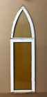 Antique Vtg Peaked  Amber-stain Window Sash 2-piece 62  Tall Arch Old 48-26b