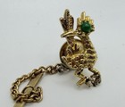 Green Eyed Roadrunner Ambassador Vintage Tie Tack Lapel Pin